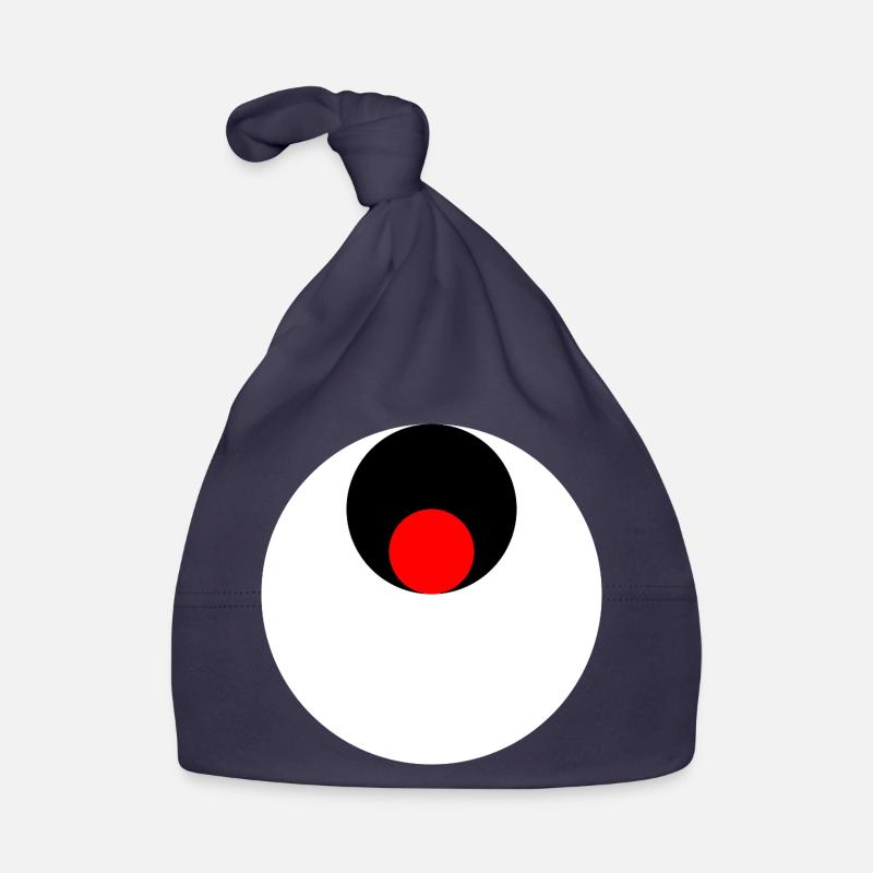 3 circles, white, black and red Organic Baby Cap
