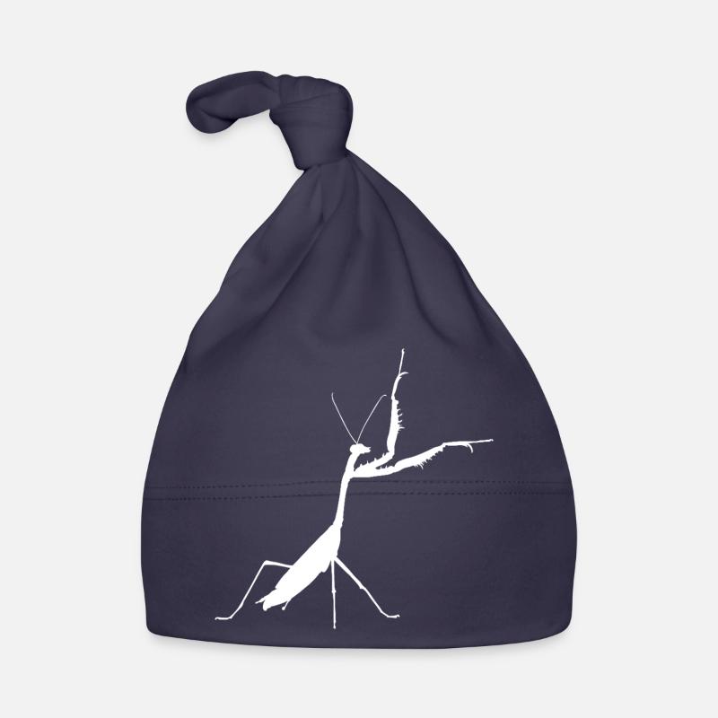 Praying mantis white Organic Baby Cap