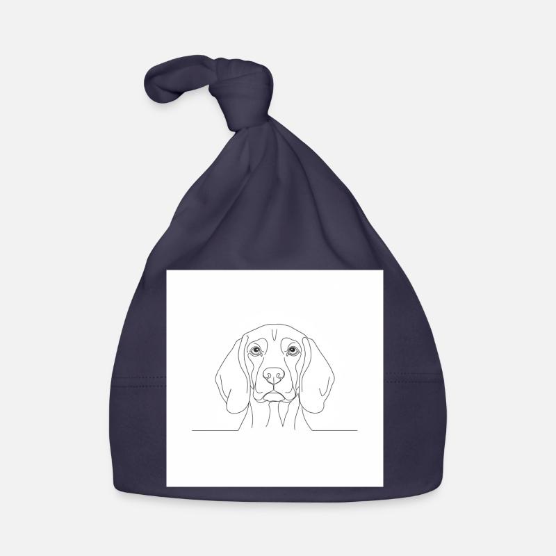 Beagle Line Portrait Head Organic Baby Cap