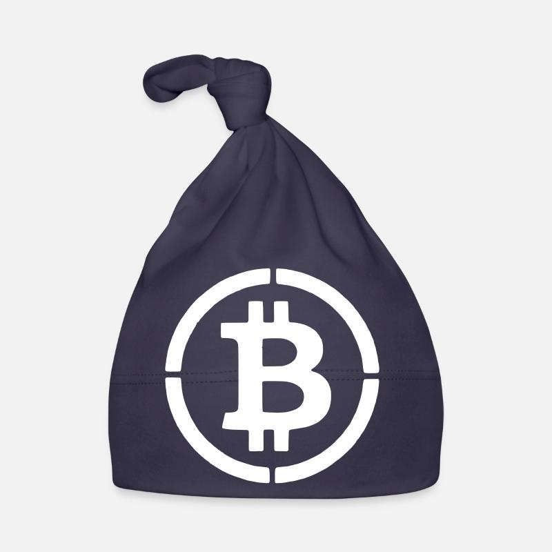 Bitcoin Logo B Symbol Stencil Vector Organic Baby Cap
