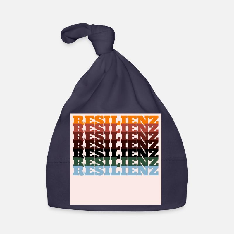 Typographie en impression colorée Resilience - Bonnet bio Bébé - marine