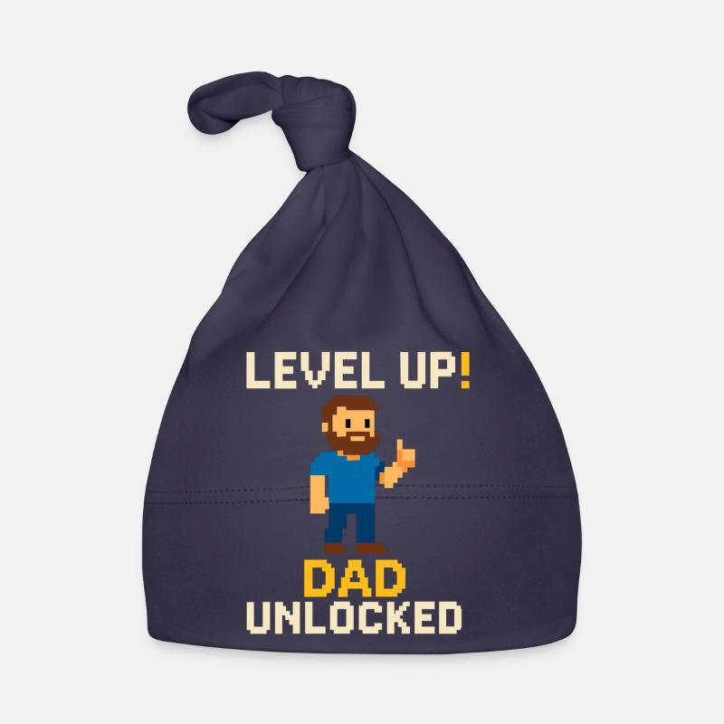 Level Dad Unlocked – Retro Pixel Art for Dads Organic Baby Cap