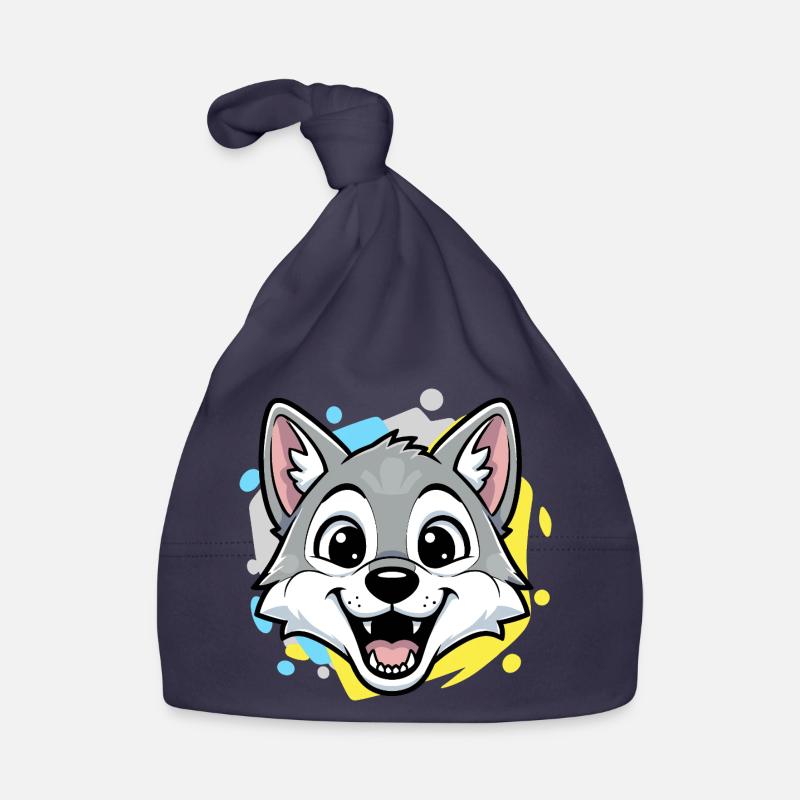 Dessin de la bande dessinée Wolf Head Bonnet bio Bébé