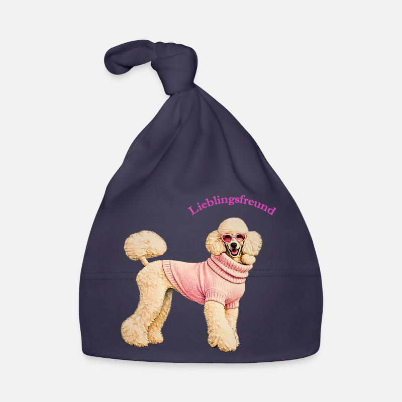 Lieblingsfreund Königspudel im rosa Pullover Baby Bio-Mütze