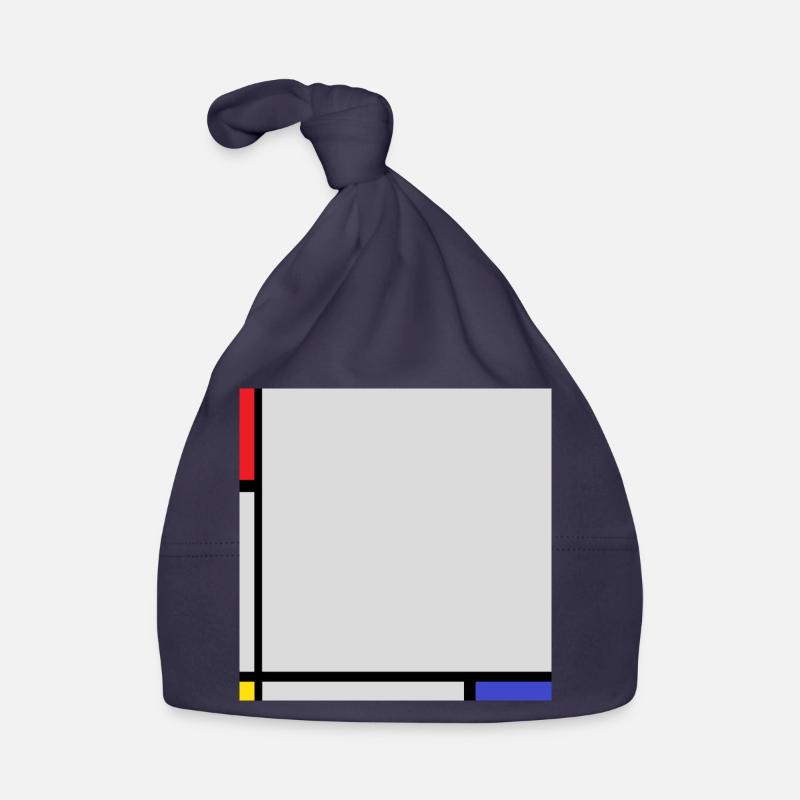 Composition dans le style de Mondrian. Bonnet bio Bébé