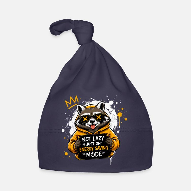 Raccoon Power Saving Mode Pullover Hoodie Organic Baby Cap