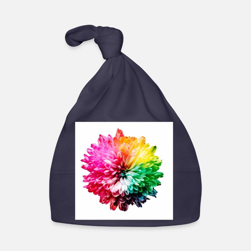 Regenbogen Blüte Explosion - Baby Bio-Mütze - Navy