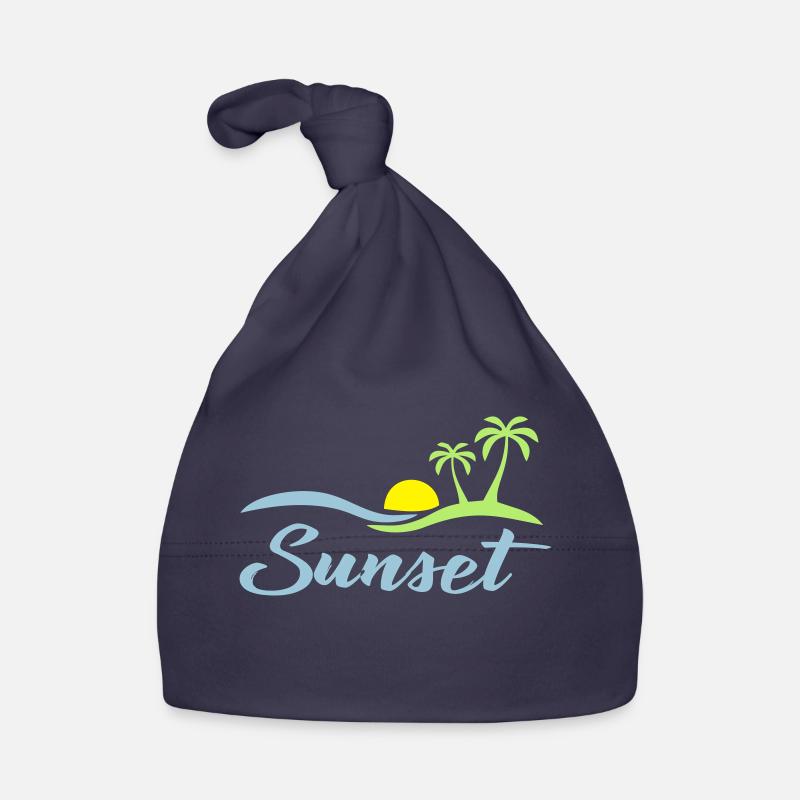 Coucher de soleil plage Bonnet bio Bébé