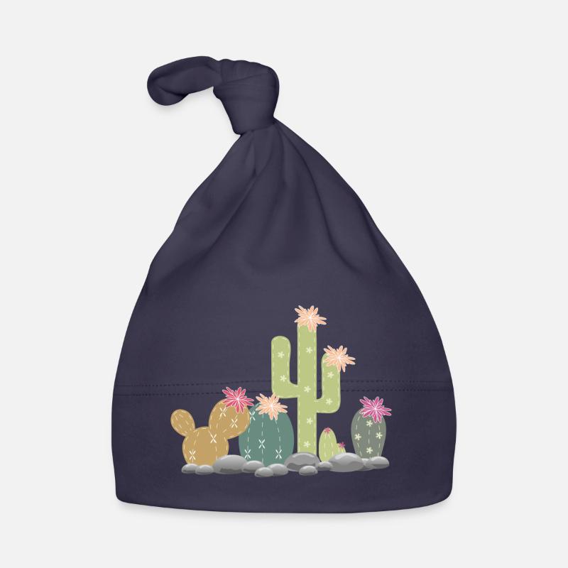 Jardin de rocaille de cactus avec différents cactus Bonnet bio Bébé