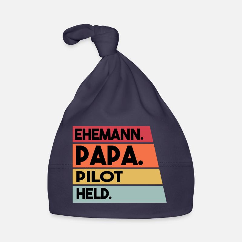 Ehemann Papa Pilot Held Baby Bio-Mütze