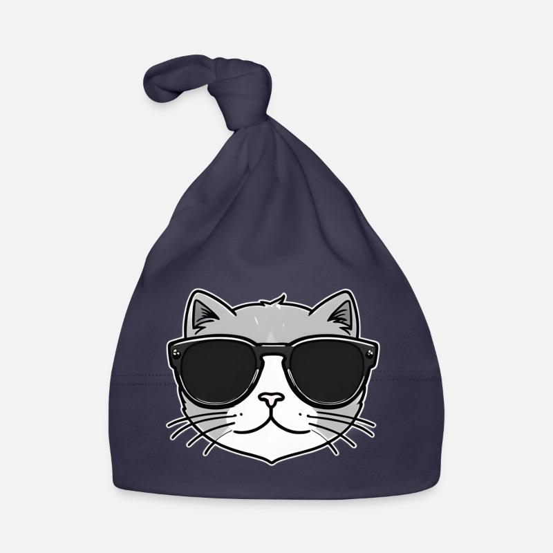Chat peint cool avec des lunettes de soleil Bonnet bio Bébé