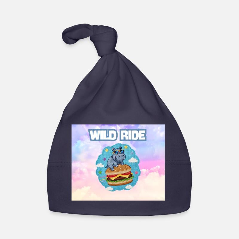 Wild Ride Hippo Burger Patch Baby Bio-Mütze