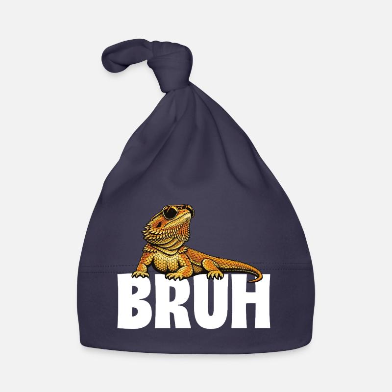 Bruh Bearded Dragon Funny Beardie Organic Baby Cap