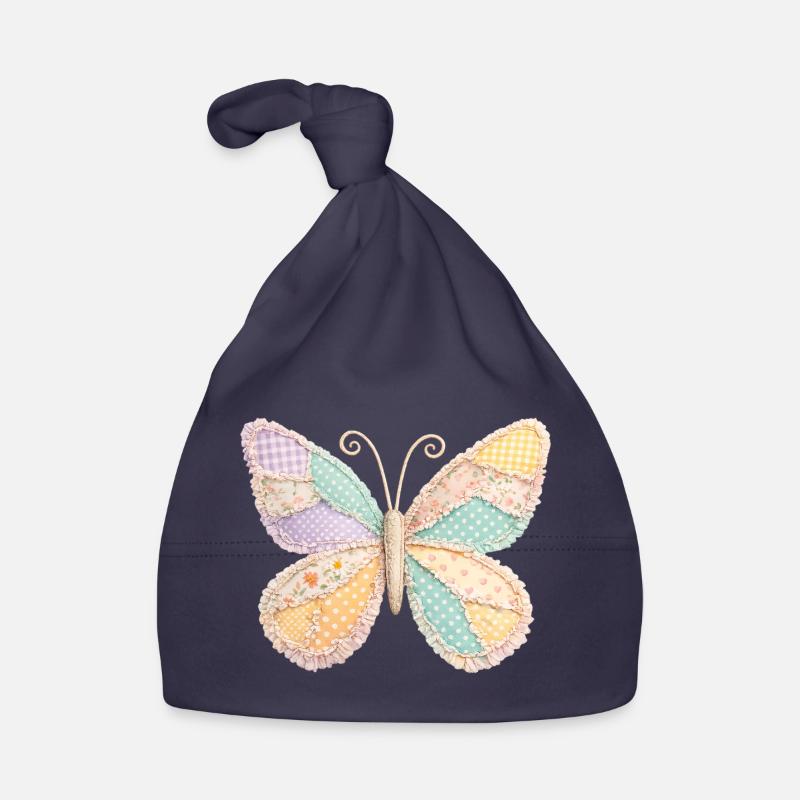 Schmetterling Patchwork Vintage Cottagecore Baby Bio-Mütze