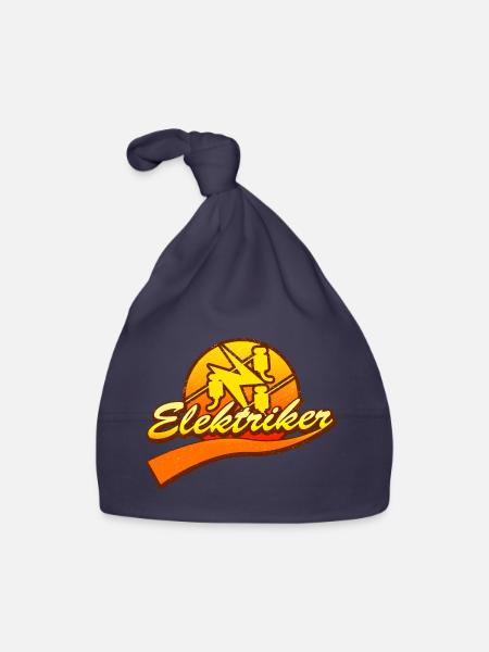 Elektriker Zunftzeichen Retro Vintage Style - Baby Bio-Mütze - Navy - Vorne