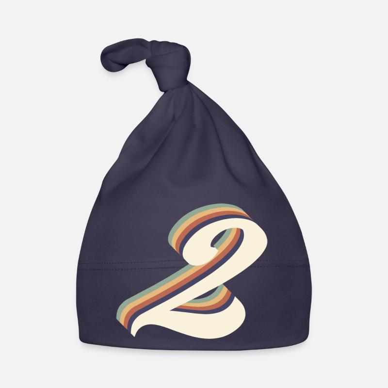 2e anniversaire vintage - Bonnet bio Bébé - marine