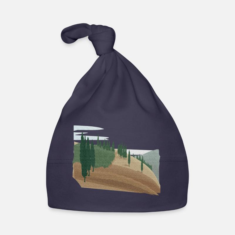 Pine forest hilly landscape with structure (modific.) Organic Baby Cap