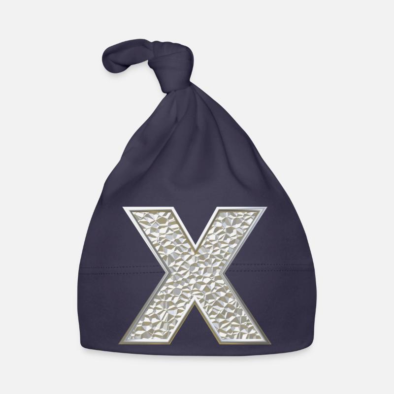 X, letter, initial, monogram, Baby Bio-Mütze