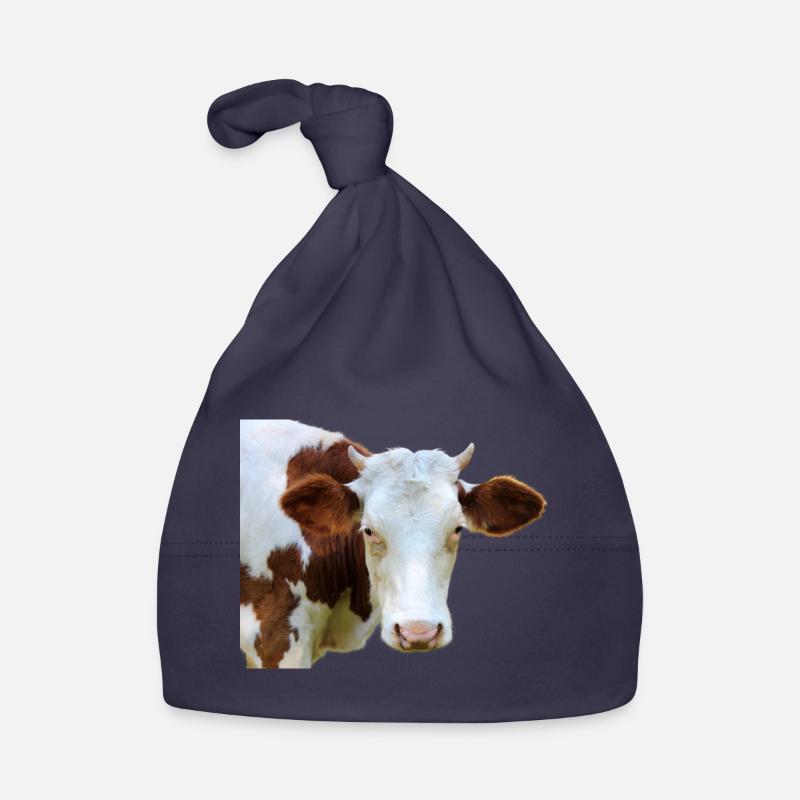 Tête de vache - Bonnet bio Bébé - marine