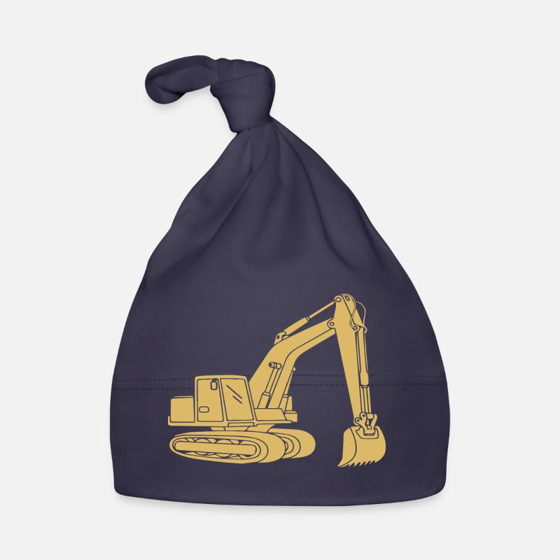 Excavator Silhouette Construction Equipment Operator Civil Engineering Organic Baby Cap