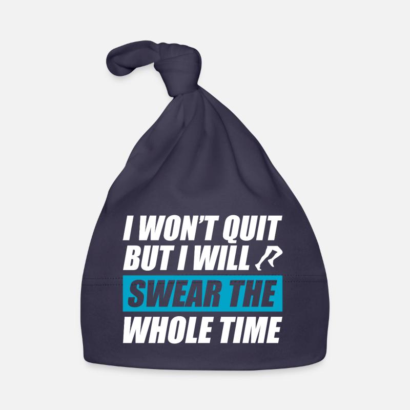 I won't quit funny running jogging runner Organic Baby Cap