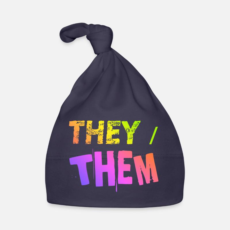 they / them Geschenkidee LGBTQ+ nonbinary Pronomen Baby Bio-Mütze