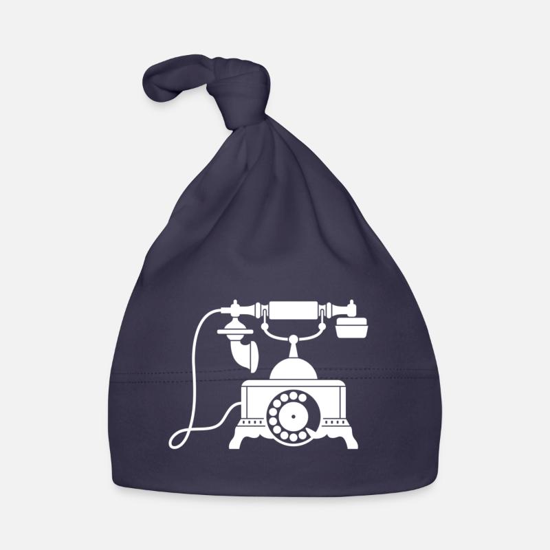 téléphone - Bonnet bio Bébé - marine