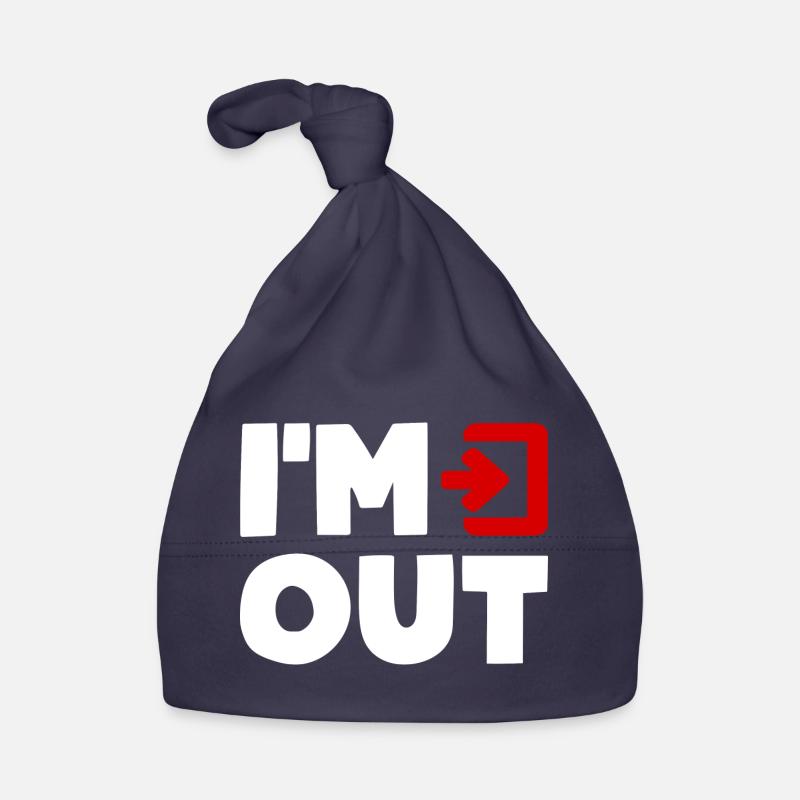 I'M OUT Exit Ohne Mich Bin Raus Humor Spaß Baby Bio-Mütze