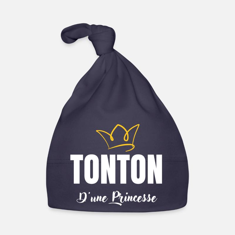 tonton d'une princesse - Bonnet bio Bébé - marine