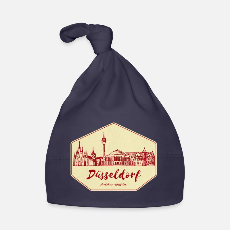 Düsseldorf Skyline Badge Baby Bio-Mütze
