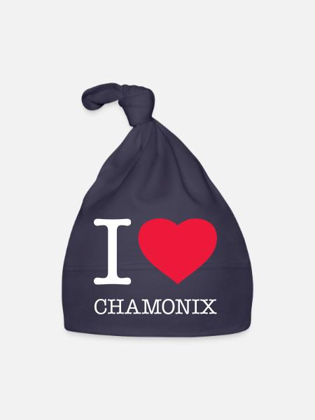 I LOVE CHAMONIX France - Baby Bio-Mütze - Navy - Vorne