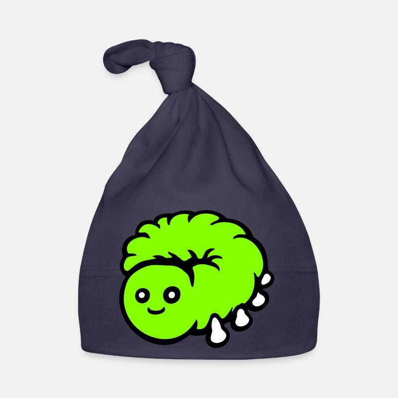 Cute caterpillar small friendly larva worm happy Organic Baby Cap