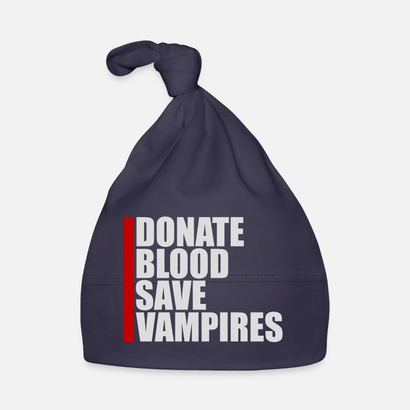 Donate Blood Spende Blut rette Vampire Halloween Baby Bio-Mütze