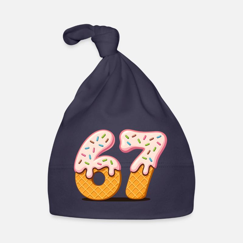 Dessin animé numéro 67 Cornets de crème glacée Bonnet bio Bébé