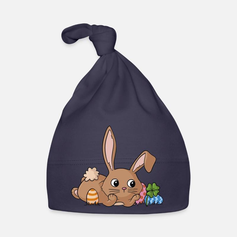 Dreaming cartoon easter bunny Organic Baby Cap