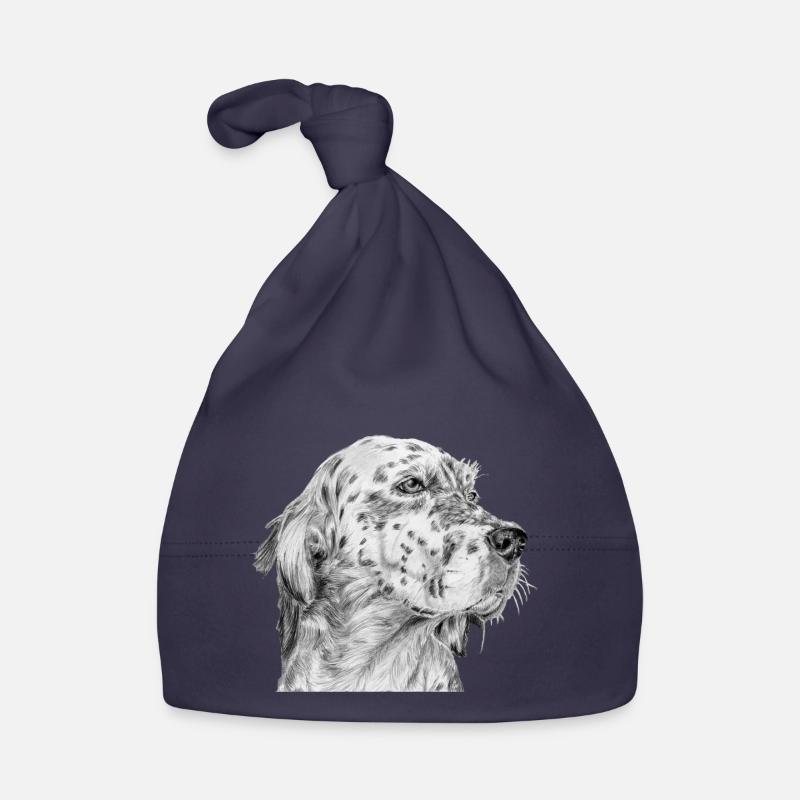 Setter anglais anglais - Bonnet bio Bébé - marine