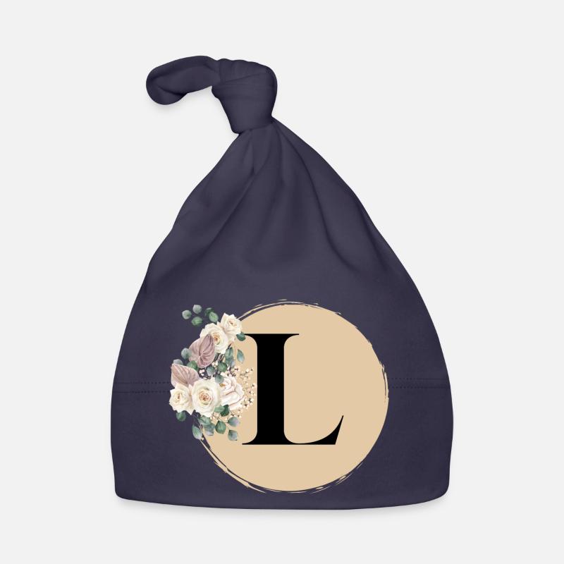 letter L Organic Baby Cap