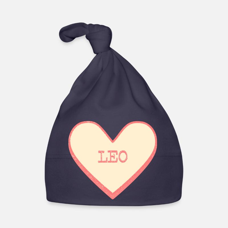 Leo Name First Name Pink Sugar Heart Organic Baby Cap