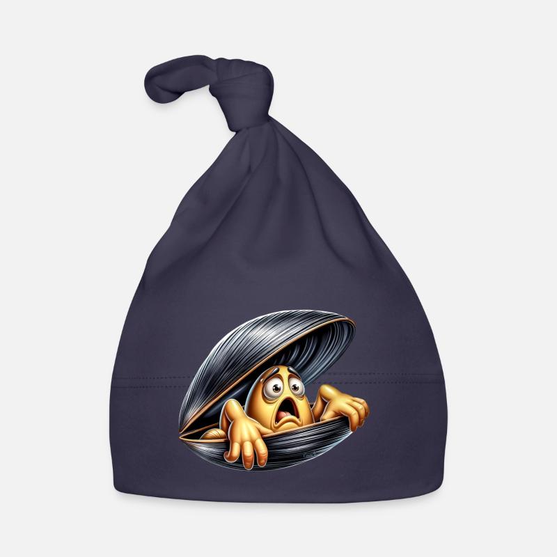 moule apeurée - Bonnet bio Bébé - marine