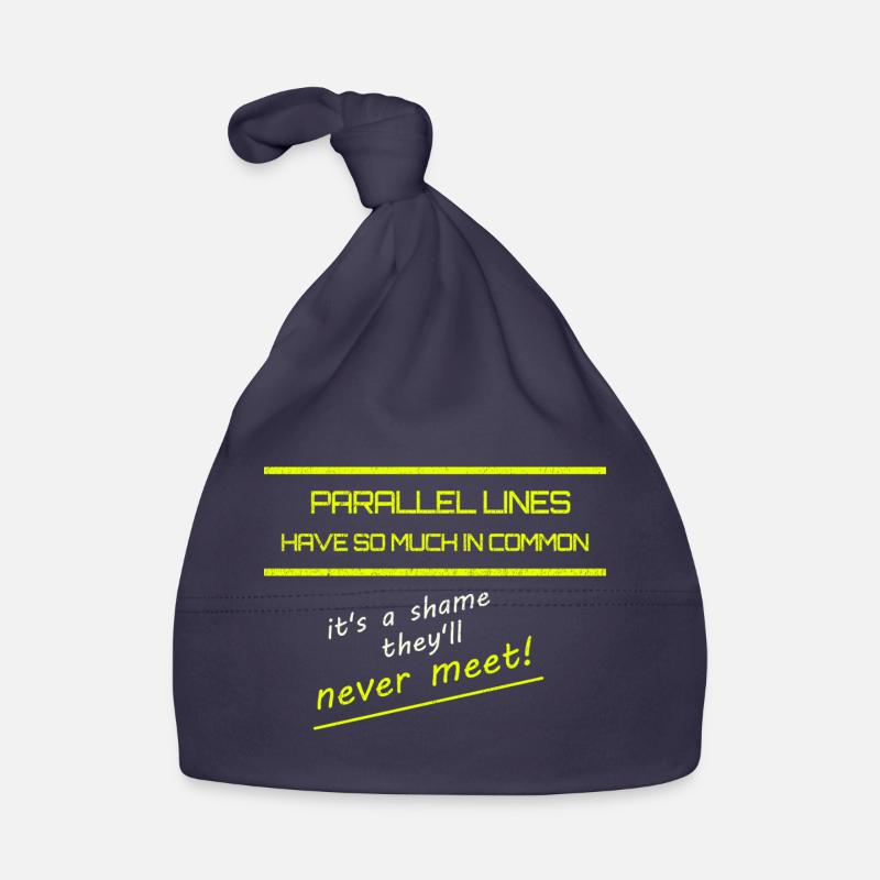 Funny Parallel Lines Math Tee - Organic Baby Cap - navy