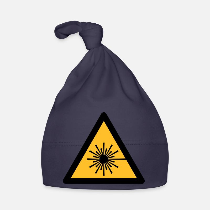 Symbole de danger - lumière laser (2 couleurs) - Bonnet bio Bébé - marine