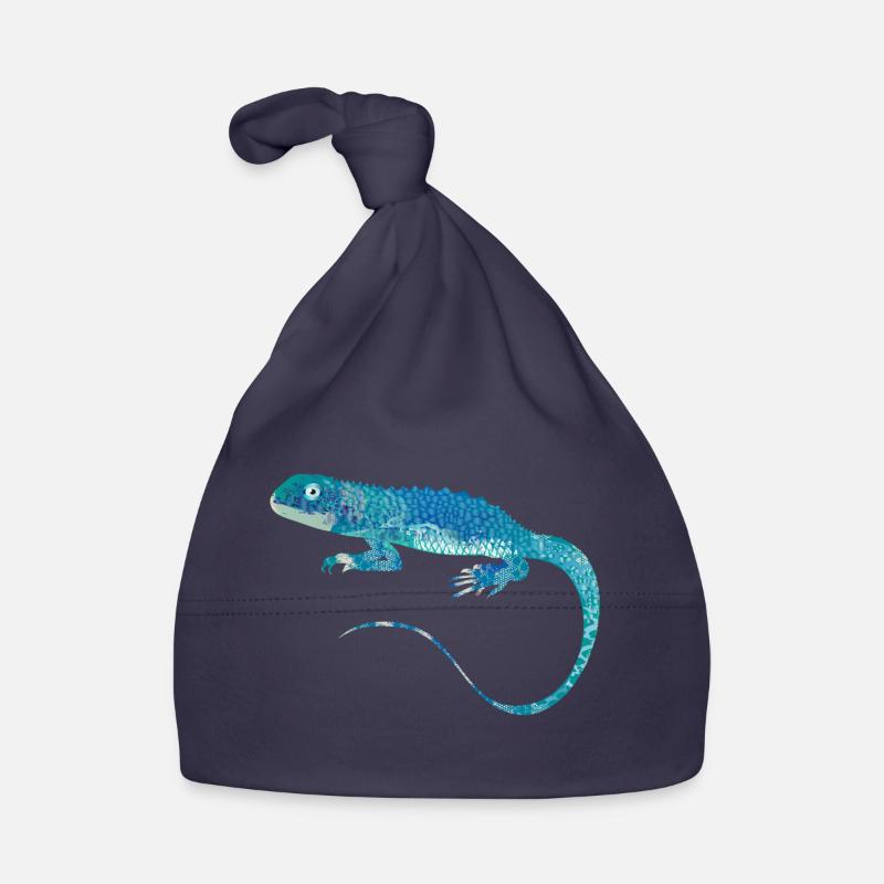 collage d'iguane bleu de différents modèles Bonnet bio Bébé