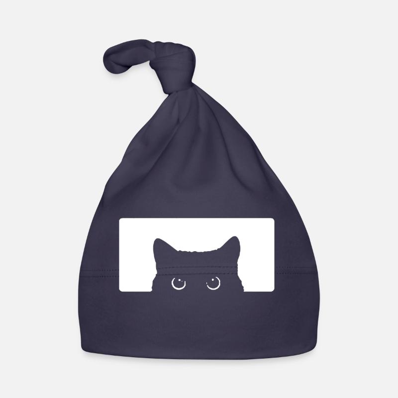 regard de chat cat look - Bonnet bio Bébé - marine