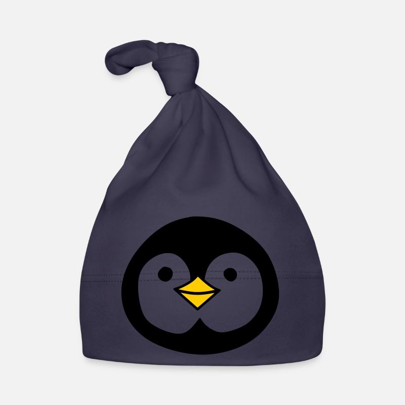 Pingouin mignon - Bonnet bio Bébé - marine