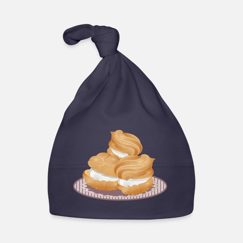 Illustration de trois choux à la crème fourrés Bonnet bio Bébé