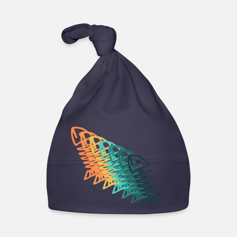 Pêche vintage - Bonnet bio Bébé - marine