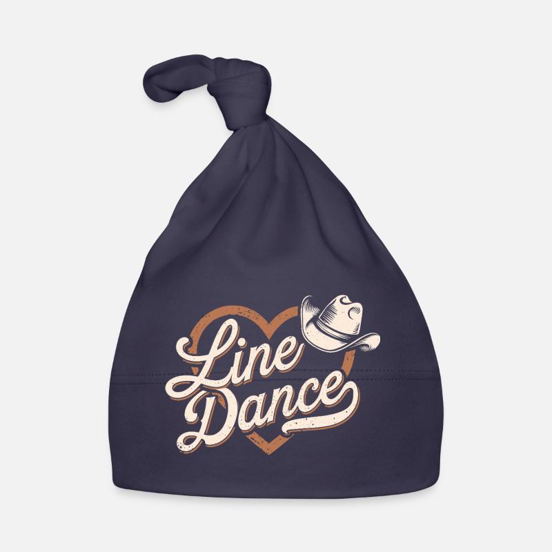 Line dance heart with cowboy hat design Organic Baby Cap