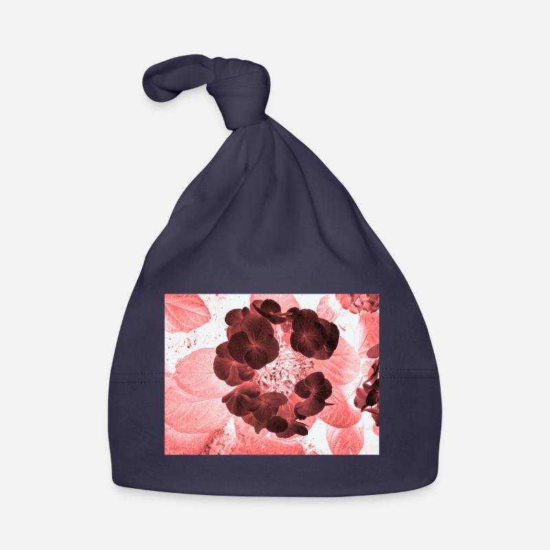 Rote Hydrangea Florales Muster Baby Bio-Mütze