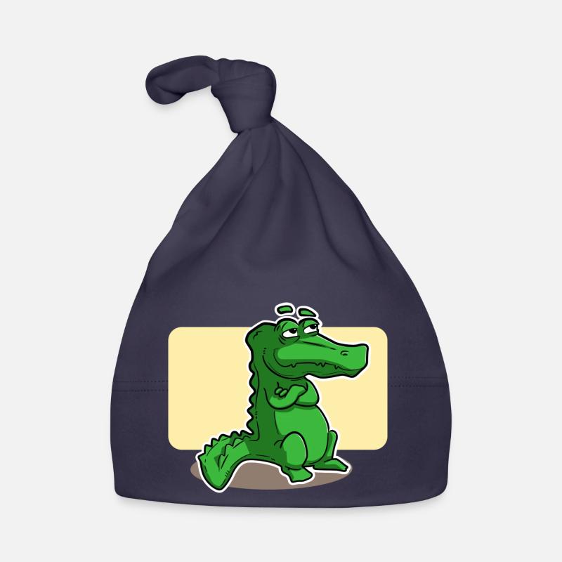 crocodile doux - Bonnet bio Bébé - marine