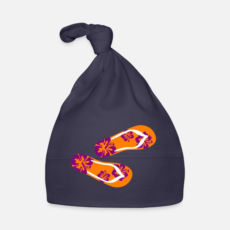 Badelatschen Hawai lila Flip Flops Sommer Urlaub Baby Bio-Mütze